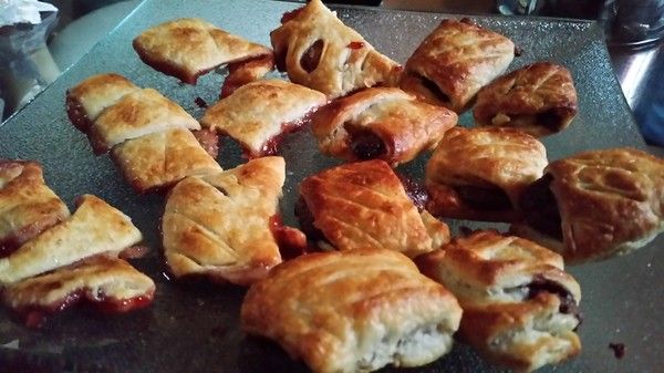 Les feuilletés  à la fraise et au nutella